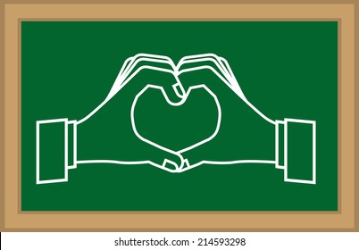Hands design over blackboard background,vector illustration