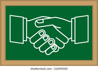 Hands design over blackboard background,vector illustration