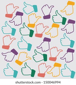 hands design over blue background vector illustration 