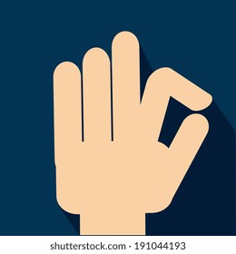 Hands design over blue background, vector illustration