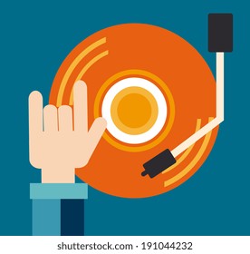 Hands design over blue background, vector illustration