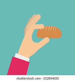 Hands design over blue background, vector illustration.