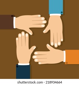 Hands design over brown background, vector illustration