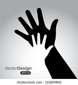 hands design over gray background vector illustration  