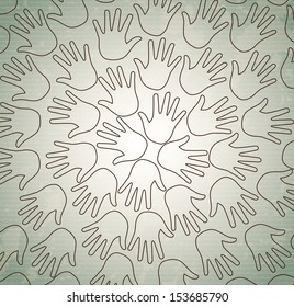 hands design over gray background vector illustration 