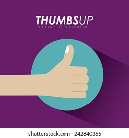 Hands design over purple background, vector illustration.