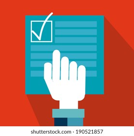 Hands design over red background, vector illustration