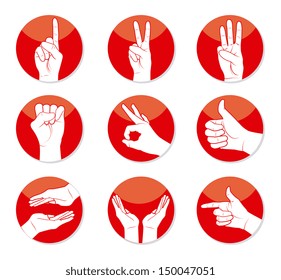 hands design over white background vector illustration