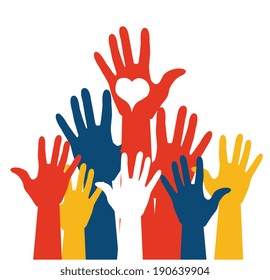 Hands design over white background, vector illustration