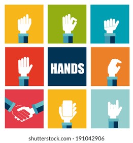 Hands design over white background, vector illustration