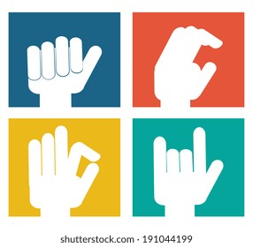 Hands design over white background, vector illustration