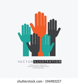 Hands design over white background, vector illustration