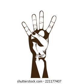 Hands design over white background, vector illustration