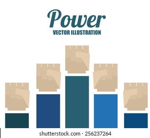 hands design over white background vector illustration.
