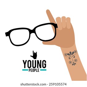 Hands design over white background, vector illustration.