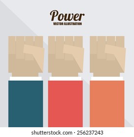 hands design over white  gray background vector illustration.