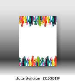 hands design poster and brochure