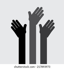 hands up design , vector illustration