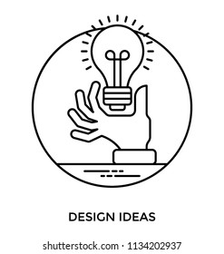 Hands of designer having electric bulb in hand making sense for creative ideas 