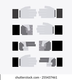 hands desing over white background vector illustration.