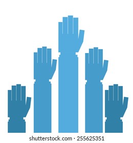 hands desing over white background vector illustration.
