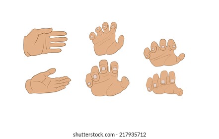 Hands in different angles
