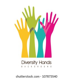 hands of different colors. cultural and ethnic diversity, vector illustration