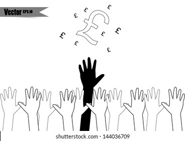 hands of different colors. cultural and ethnic diversity, vector illustration