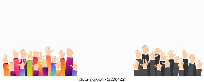 hands of different colors. cultural and ethnic diversity, vector illustration