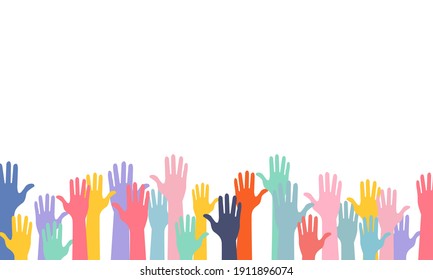 hands of different colors cultural and ethnic diversity vector design.