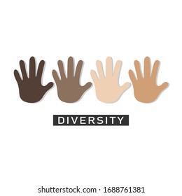 Hands of different colors.
Diversity concept design