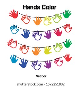 
Hands of different colors vector illustracion