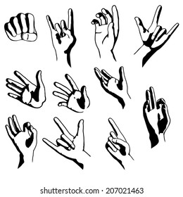 Hands in different positions