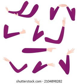 Hands in different positions. Vector illustration.