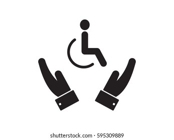 Hands, disabled, icon, vector illustration of Eps10