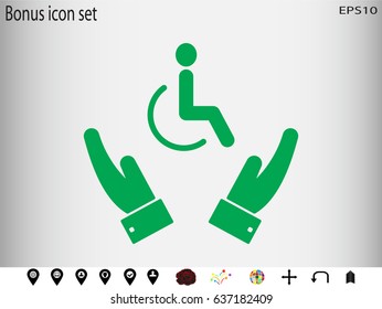Hands, disabled, icon, vector illustration of Eps10