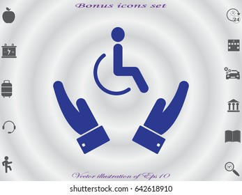 Hands, disabled, icon, vector illustration of Eps10