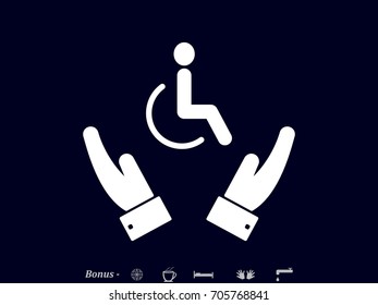 Hands, disabled, icon, vector illustration of Eps10