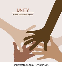 hands diverse togetherness background