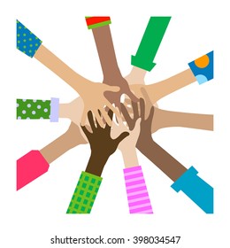 hands diverse togetherness background