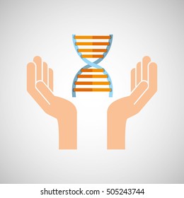 hands with DNA structure medical icon vector illustration eps 10