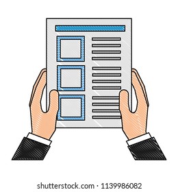 hands with document file isolated icon