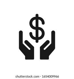 Hands with dollar icon design vector. Savings money illustration