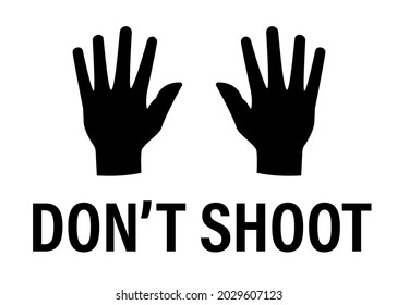 Hands Up Don't Shoot Silhouette Poster. Clipart Image 