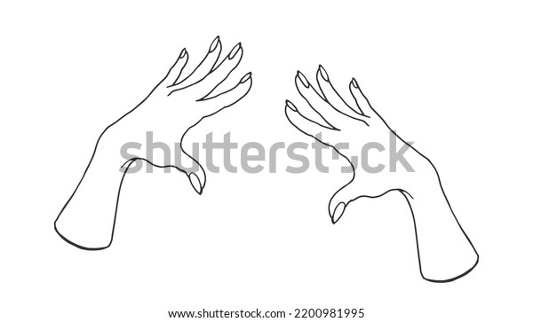 Hands Doodle Clip Art Hand Drawn Stock Vector (royalty Free) 2200981995 