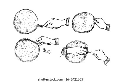 hands dough fork hand socket Kitchen restaurant cafe food service serving drawing ink object vintage table black white
lunch dinner Breakfast menu dishes cook housewife maid service