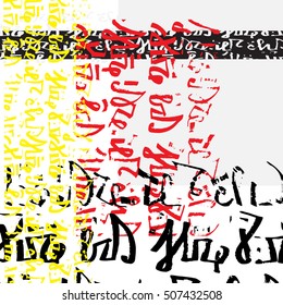Hands draw abstract background. calligraphy style. Graffiti. Vector illustration