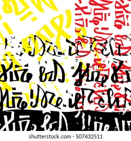 Hands draw abstract background. calligraphy style. Graffiti. Vector illustration