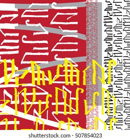 Hands draw abstract background. Calligraphy style. Graffiti. Vector illustration