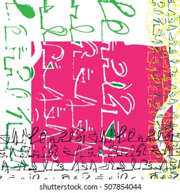 Hands draw abstract background. Calligraphy style. Graffiti. Vector illustration